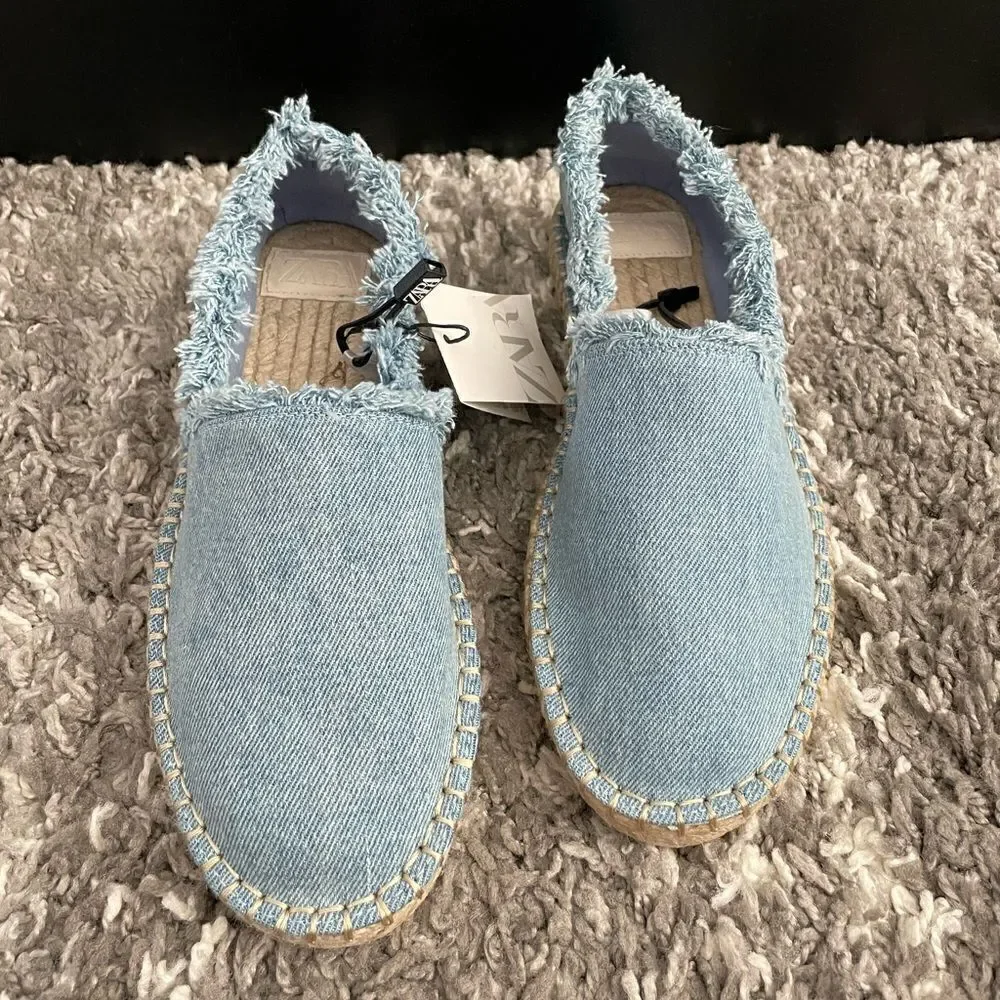 NWT Zara Denim Espadrilles